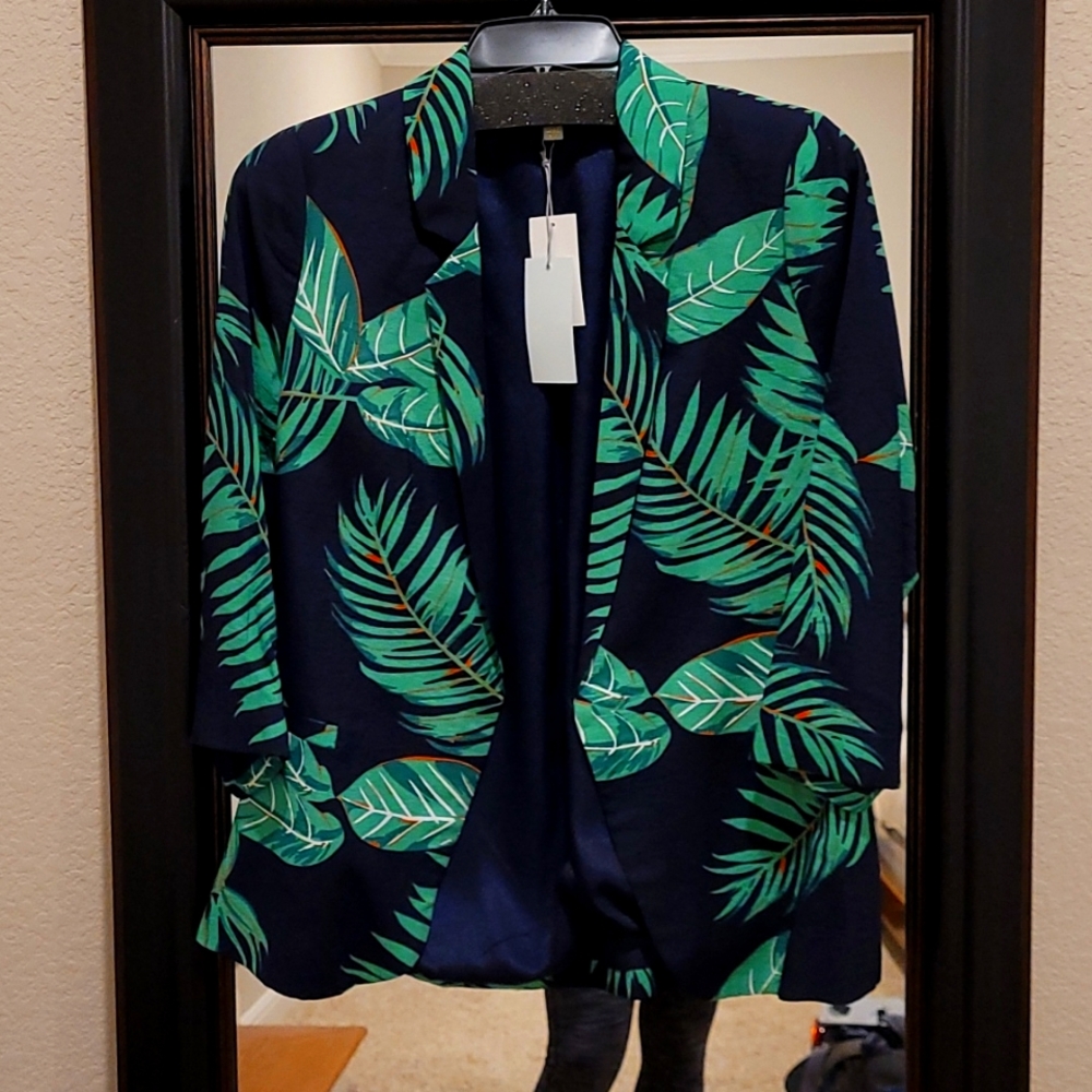 Tropical print blazer